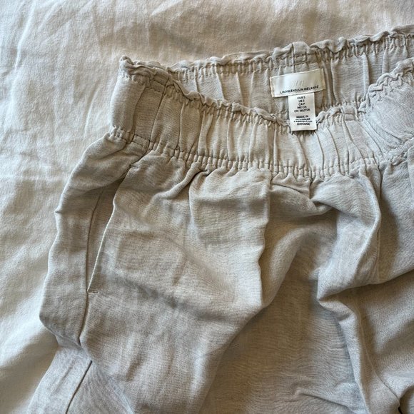 H&M Womens Linen Blend Shorts Elastic Waist Flowy High Rise Tan Size Small - Picture 4 of 4